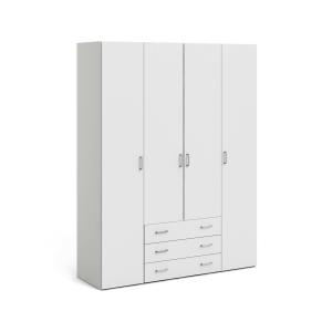 Grande Garde-robe effet bois blanc 154x50h200 cm