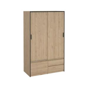 Grande Garde-robe effet bois chêne clair 121x60h200 cm