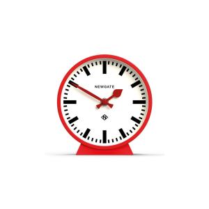 Grande horloge murale ronde en métal rouge vif