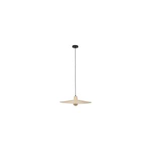 Grande suspension en rotin beige