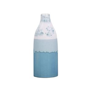 Grès Vase à fleurs 30 cm Bleu Blanc