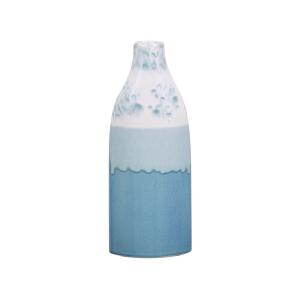 Grès Vase à fleurs 35 Bleu Blanc