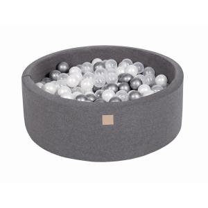 Gris foncé Piscine à balles Perle/Argent/Transparent H30cm