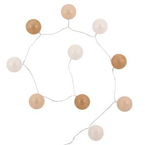 Guirlande lumineuse beige, blanche et marron L160