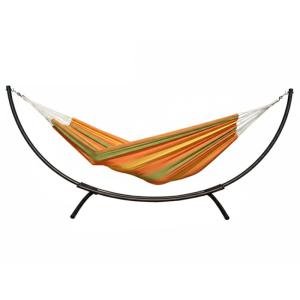 Hamac en coton XL vert et jaune et support en métal XL