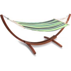 Hamac jardin bois de mélèze vert 320 x 117 x 120 cm