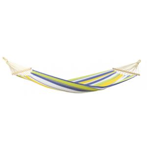 Hamac simple à barre en tissu imperméable vert et jaune