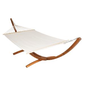 Hamac sur pied structure en bois 2 personnes 205 x 150 cm c…