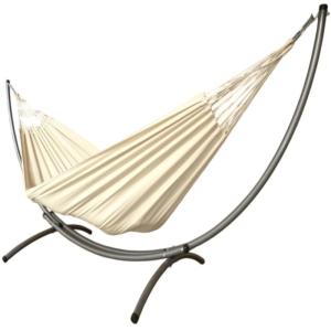 Hamac XL en coton écru et support en acier
