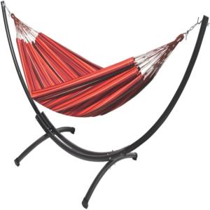 Hamac XL en coton multicolore et support en métal