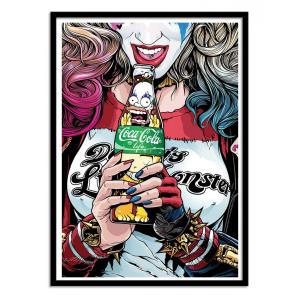 HARLEY -  Affiche d'art avec Cadre bois noir - 30 x 40 cm