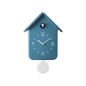 Horloge à coucou bleue avec pendule amovible