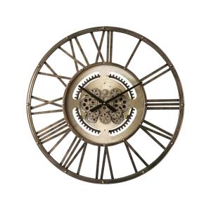 Horloge à mécanismes ajourée métal cuivre 70cm