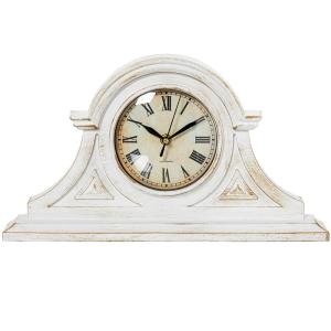 Horloge à poser blanche et dorée 38x21.5x6cm
