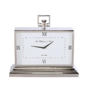 Horloge à poser en métal effet chromé L47