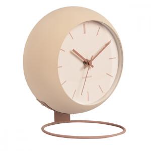 Horloge à poser globe h24,5cm métal nude