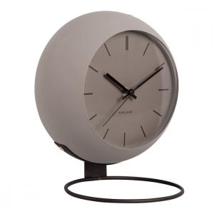Horloge à poser globe métal gris