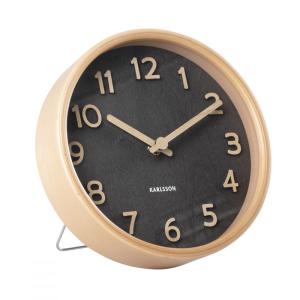 Horloge à poser pure h18cm en bois noir