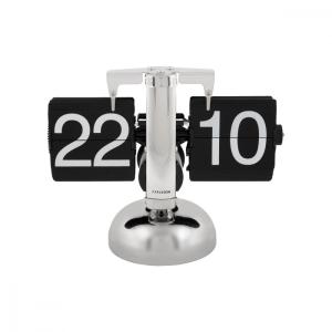 Horloge à poser small flip h16,5cm en métal argent