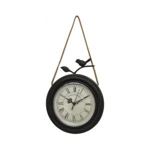 Horloge à suspendre en métal et corde noir et blanc Ø.20.5…