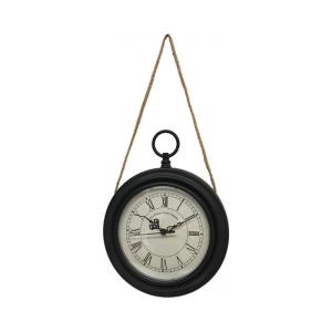 Horloge à suspendre en métal et corde noir et blanc Ø.20.5…