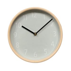 Horloge bicolore vert et bois 22cm