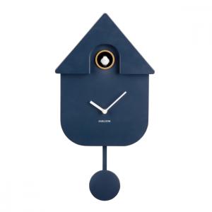 Horloge coucou moderne h40cm en plastique bleu