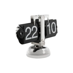 Horloge de table acier noir 9.5x21x16.5cm