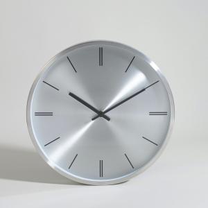 Horloge en aluminium argenté et noir D35