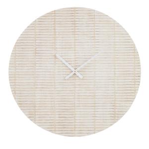 Horloge en bois de manguier finition blanche