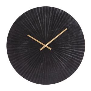 Horloge en métal soleil  59 cm noir en aluminium