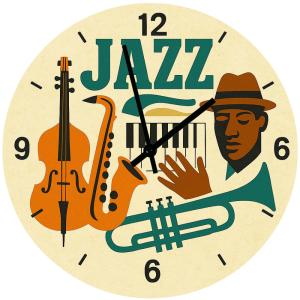 Horloge en verre jazz  29 cm