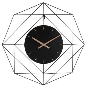 Horloge filaire en métal noir 60x60