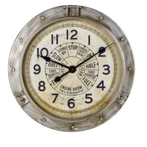 Horloge industrielle en métal effet vieilli D85