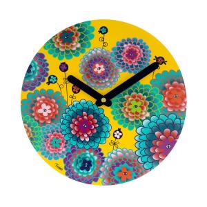 Horloge  jaune métal 26 x 0 x 26 cm