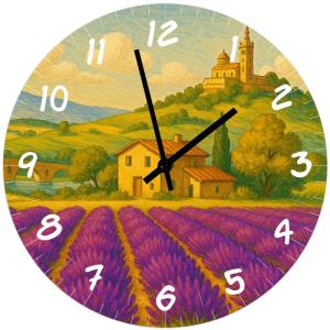 Horloge lavande de provence en verre  29 cm