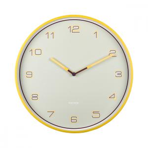 Horloge lined numbers d40cm en métal jaune