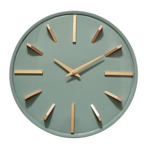 Horloge métal sauge et doré 38cm