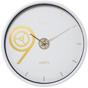 Horloge minimaliste blanche secondes continues D25.5 cm