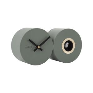 Horloge murale acier vert 26x13x7,2cm