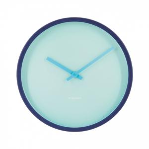 Horloge murale alu bleu D30cm