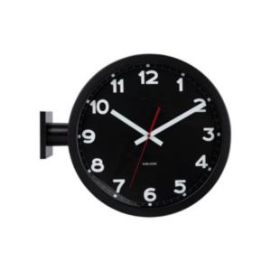 Horloge murale aluminium noir 13x44.5x38cm