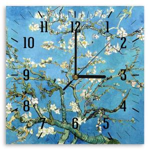 Horloge murale amandier en fleurs Vincent Van Gogh 30x30cm