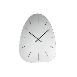 Horloge murale argentée avec gravures, 80x100 cm.