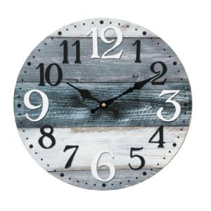 Horloge murale blanc gris et bleu rond ø 33,8 cm