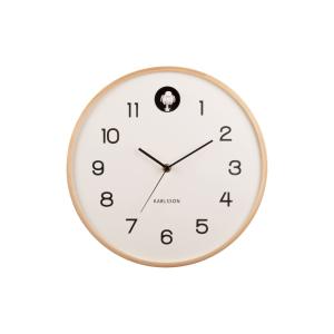 Horloge murale bois de bouleau blanc Ø31,5cm