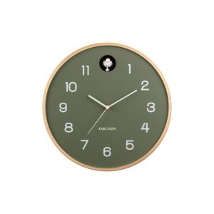 Horloge murale bois de bouleau vert Ø31,5cm
