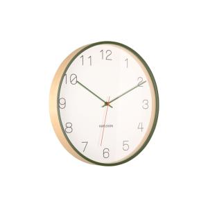 Horloge murale bois de bouleau vert Ø40cm