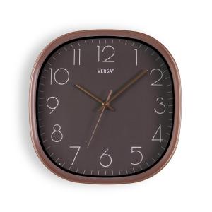 Horloge murale carrée en plastique gris