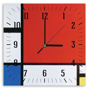 Horloge murale composition II en rouge, bleu et jaune 30x30…